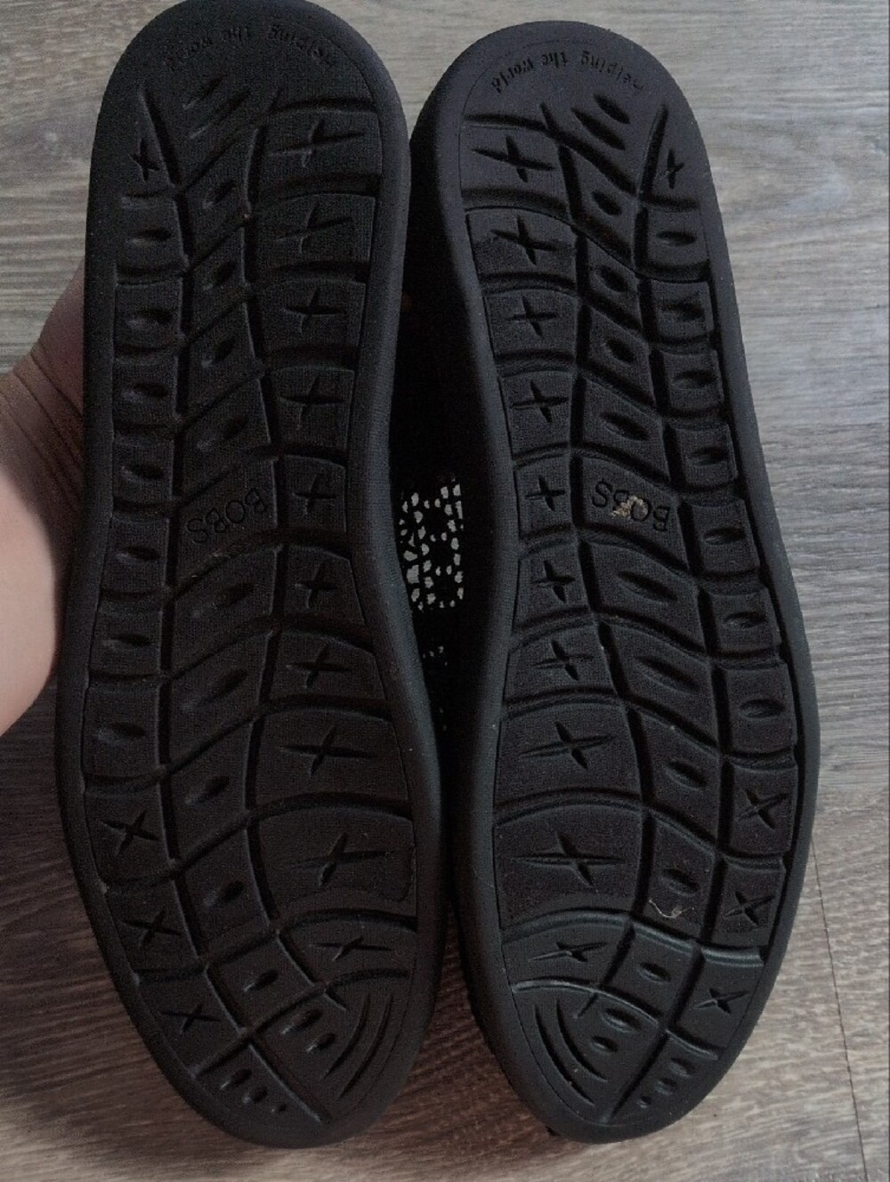 Skechers BOBS Black Crochet Memory Foam Slip-Ons - Picture 2 of 3